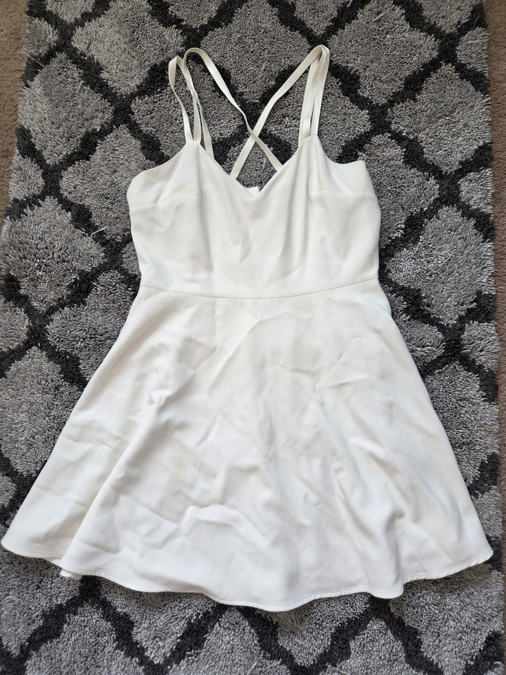 HALARA White Crisscross Strap Mini Dress